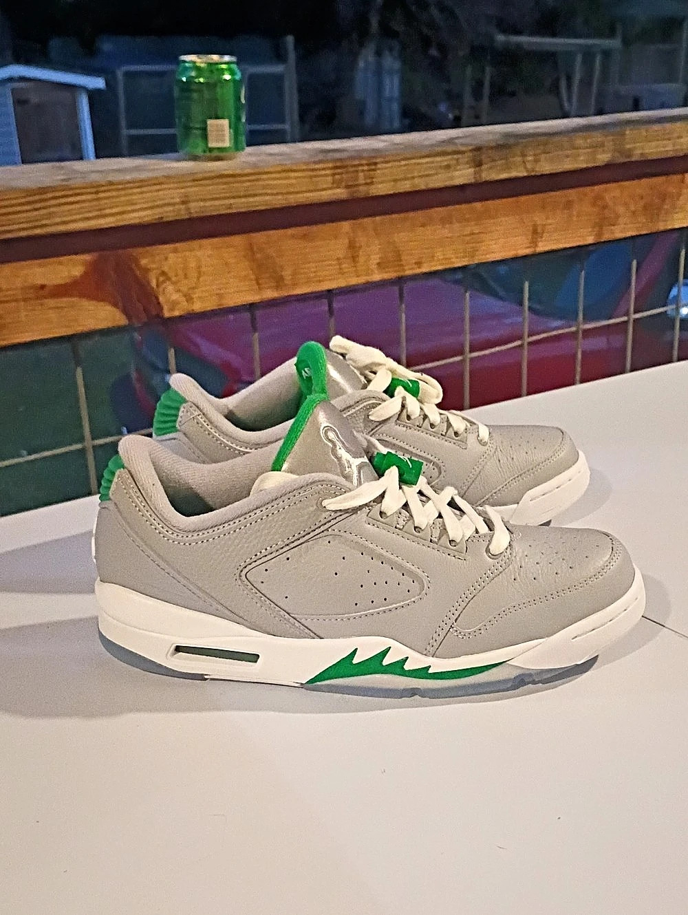 Jordan 1 Low Sneakers Gray & Green US 8